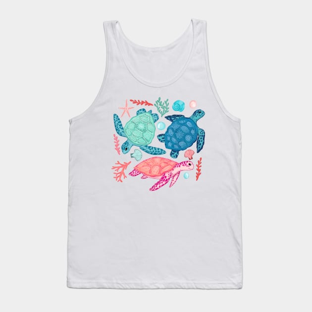 Paradise Beach Turtles Tank Top by tangerinetane